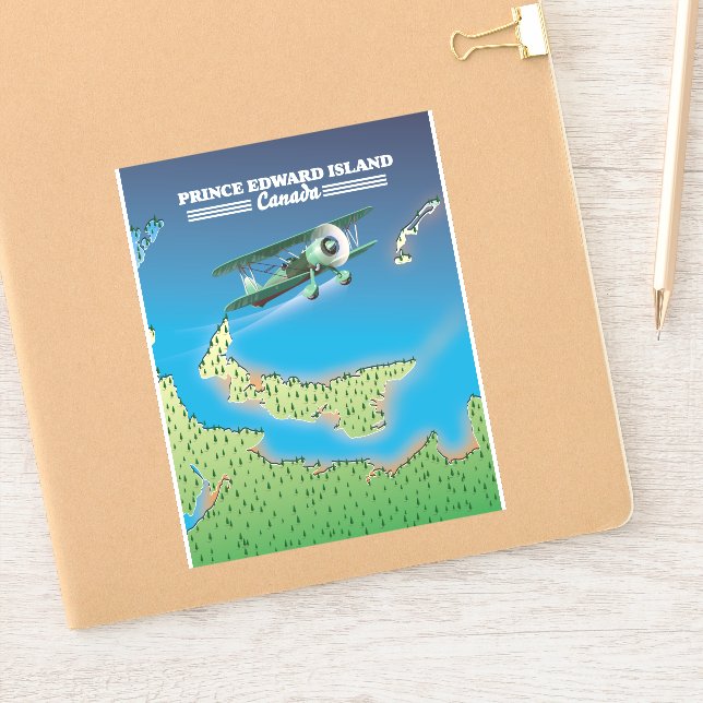 Adesivo Ilha Príncipe Edward, mapa do Canadá. (Notebook)