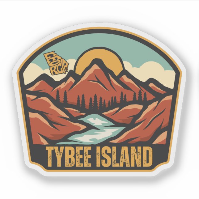 Adesivo Ilha Tybee, Geórgia (Frente)