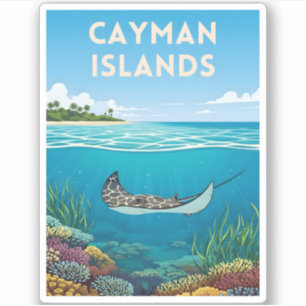 Adesivo Ilhas Cayman viagens vintage