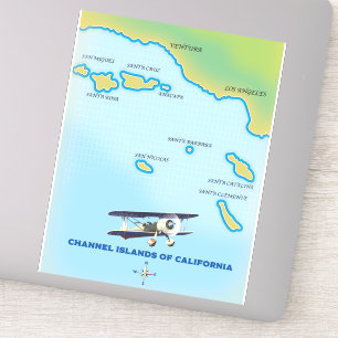 Adesivo Ilhas do Canal da Califórnia mapa