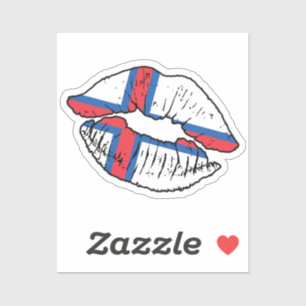 Adesivo Ilhas Faroé Faroe Sinalizador de Amor Lipstick