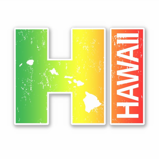 Adesivo Ilhas Havaianas Rasta HI (Frente)