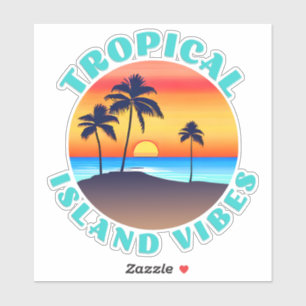 Adesivo Ilhas Tropicais Vibes, Sunset com Palmeiras