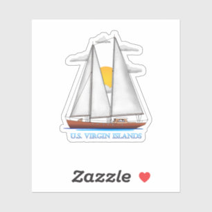 Adesivo Ilhas Virgens Americanas Navegação Náutica Costeir