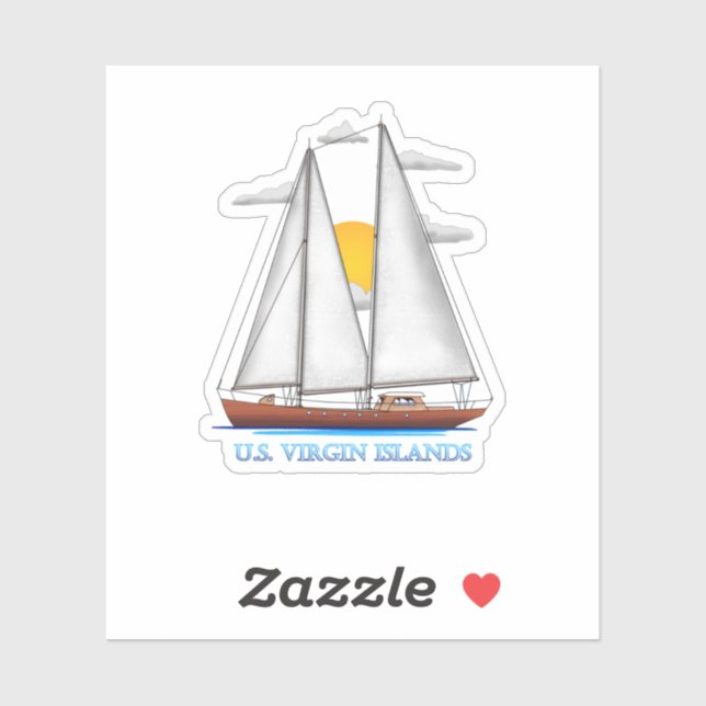 Adesivo Ilhas Virgens Americanas Navegação Náutica Costeir (Folha)