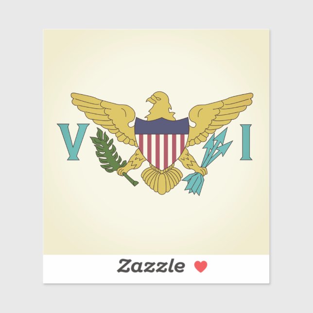 Adesivo Ilhas Virgens dos EUA (Folha)