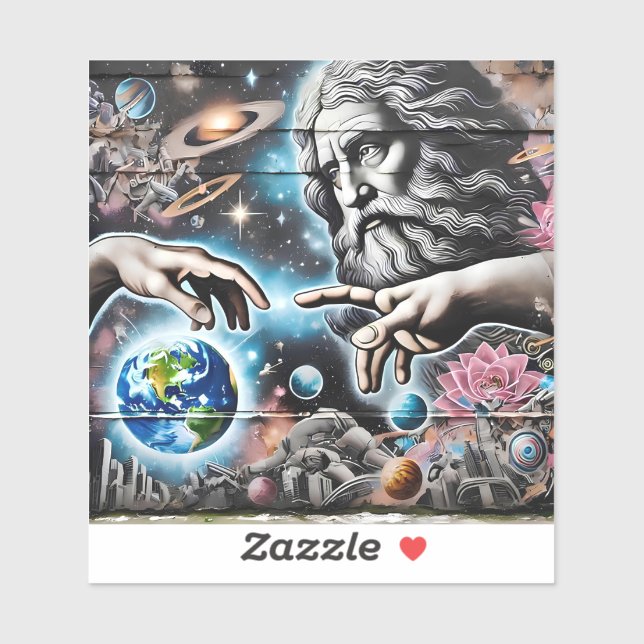 Adesivo  illustration of god creating the universe (Folha)