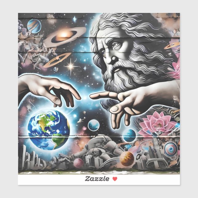Adesivo  illustration of god creating the universe (Folha)