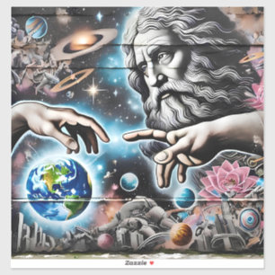 Adesivo  illustration of god creating the universe
