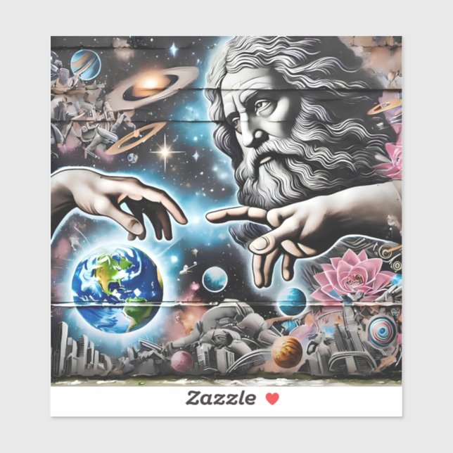Adesivo  illustration of god creating the universe (Folha)