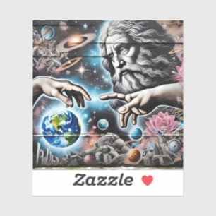 Adesivo illustration of god creating the universe