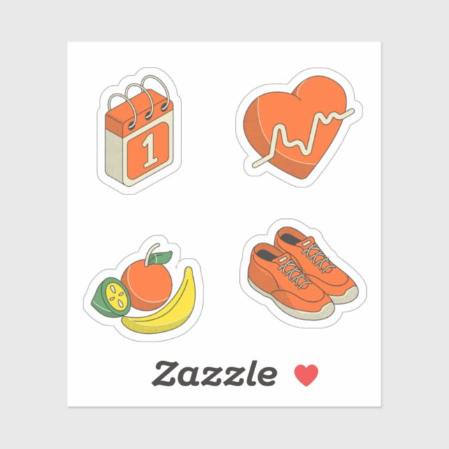 Adesivo Ilstrações coloridas Formadores Scrapbooking Orang (Folha)