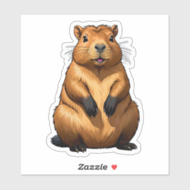 Adesivo Ilustração Animal da Capybara Rodent Cute
