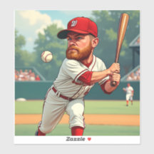 "'Ilustração caricatural do beisebol americano