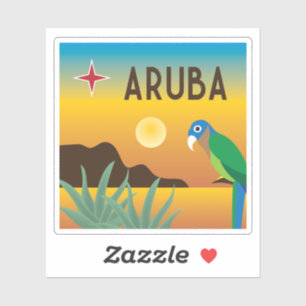 Adesivo Ilustração colorida do Caribe Aruba