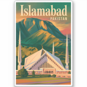 Adesivo Ilustração da Mesquita Faisal Islamabad Paquistão