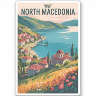 Adesivo Ilustração da paisagem urbana da Macedônia do Nort