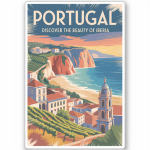 Adesivo Ilustração da paisagem urbana de Portugal Ibéria V