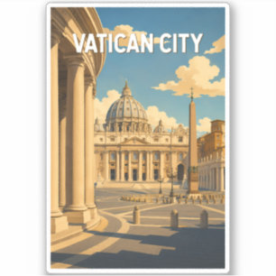 Adesivo Ilustração da Praça de São Pedro na Cidade do Vati