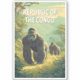 Adesivo Ilustração da República do Congo Viagem Arte