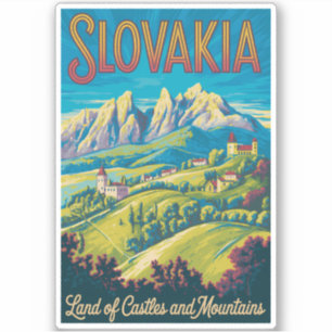 Adesivo Ilustração da Silhueta da Eslováquia Arte de Viage