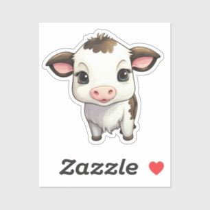 Adesivo Ilustração da vaca de desenho animado