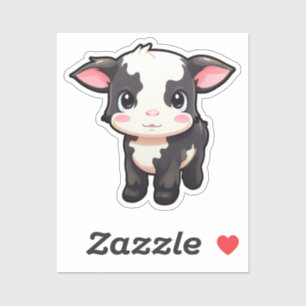 Adesivo Ilustração da vaca de desenho animado