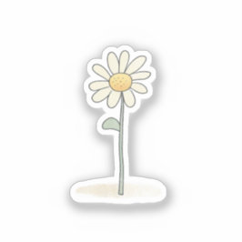 Adesivo Ilustração Daisy Delicada - Flor Simples