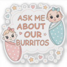 Ilustração de Anúncio de Burrito de Bebê Gêmeo Fof