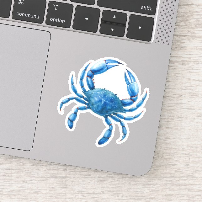 Adesivo Ilustração de Aquarela de Caranguejo Azul - Vida n (Detalhe)