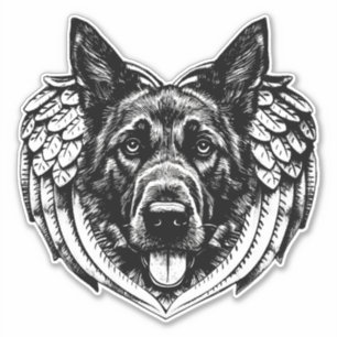 Adesivo Ilustração de arte da cabeça do german shepherd An