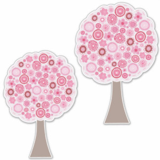 Adesivo Ilustração de Arte em Árvore Boêmia Rosa