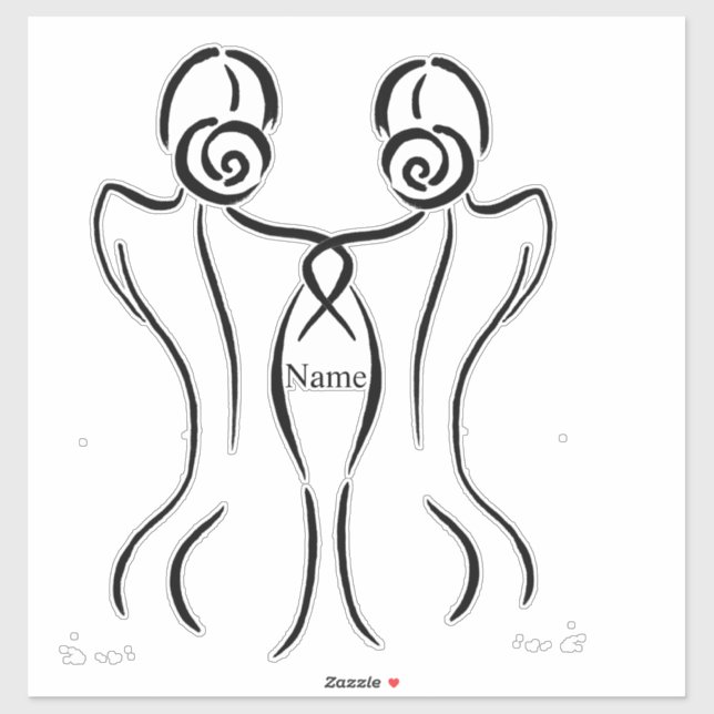 Adesivo Ilustração de arte feminina Thunder_Cove (Folha)