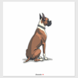 Adesivo Ilustração de cachorro boxer vintage por trás marr