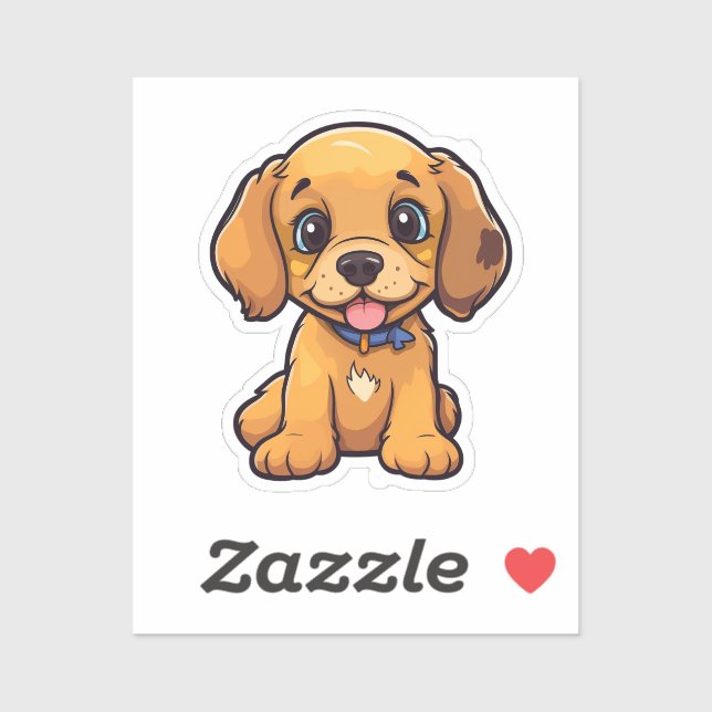 Adesivo Ilustração de cão de desenho animado (Folha)