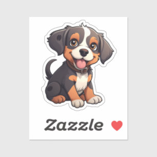 Adesivo Ilustração de cão de desenho animado