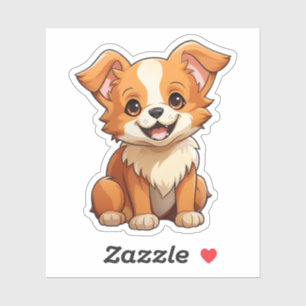Adesivo Ilustração de cão de desenho animado