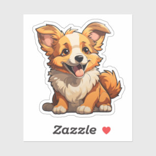 Adesivo Ilustração de cão de desenho animado