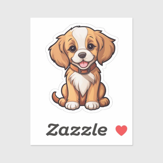 Adesivo Ilustração de cão de desenho animado (Folha)