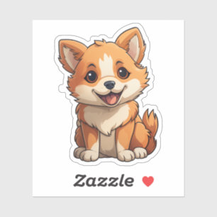 Adesivo Ilustração de cão de desenho animado