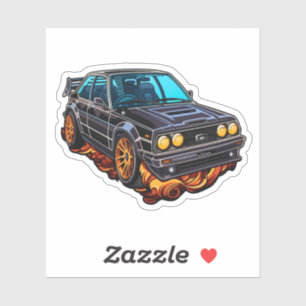 Adesivo Ilustração de carro de desenho animado