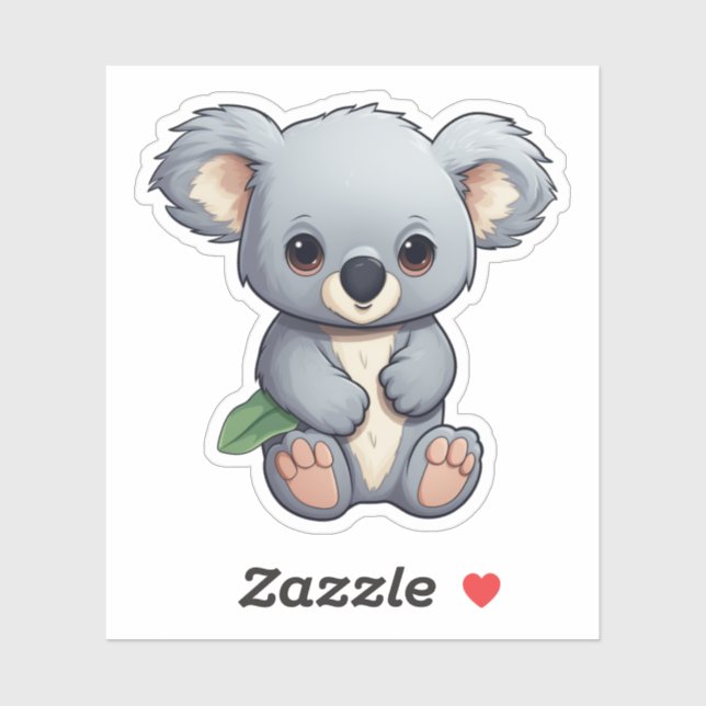 Adesivo Ilustração de cartoon koala (Folha)