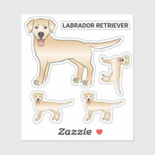 Adesivo Ilustração de desenho animado amarelo Labrador r