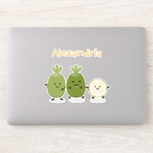 Adesivo Ilustração de desenho animado com abacaxi guava