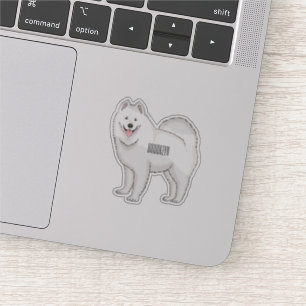 Adesivo Ilustração de desenho animado com cão Samoyed