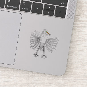 Adesivo ilustração de desenho animado de aves do excelente