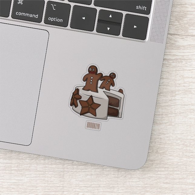 Adesivo Ilustração de desenho animado de bolo de gengibre (Detalhe)