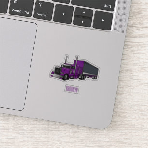 Adesivo Ilustração de desenho animado de caminhão semirreb