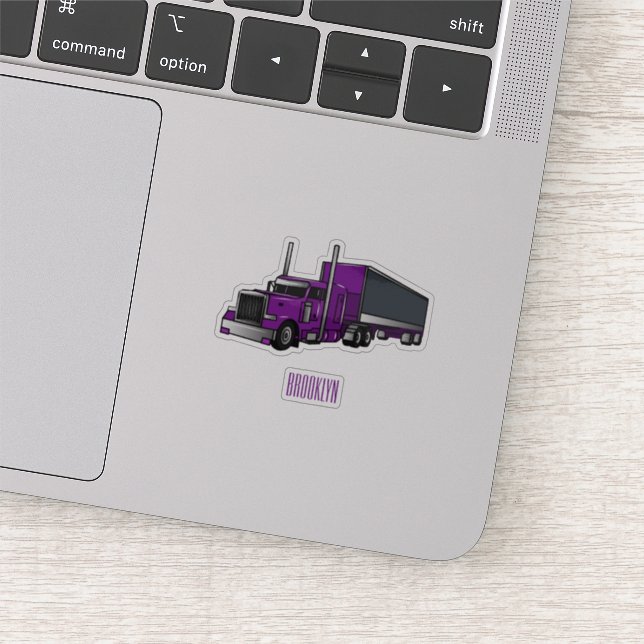 Adesivo Ilustração de desenho animado de caminhão semirreb (Detalhe)