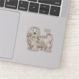 Adesivo Ilustração de desenho animado de cão Havanês